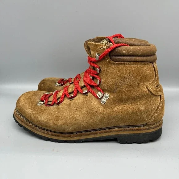 Vintage‎ LOWA Hiking Boots Mens 8.5 Made Germany Mountaineering Leather Montagna